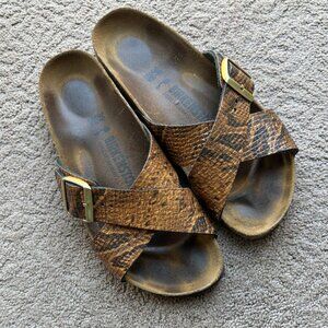 Birkenstock Siena Snake Brown Sandals - Euro Sz 39